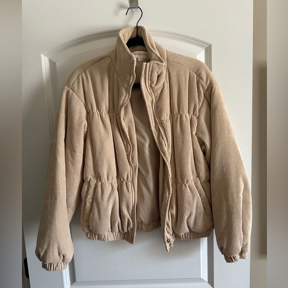 WISHLIST cropped corded puffer jacket